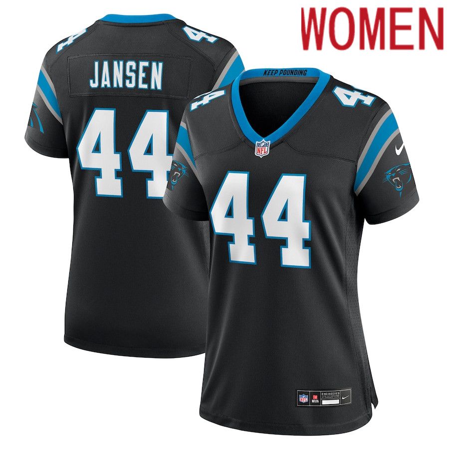 Women Carolina Panthers 44 J.J. Jansen Nike Black Team Game NFL Jersey